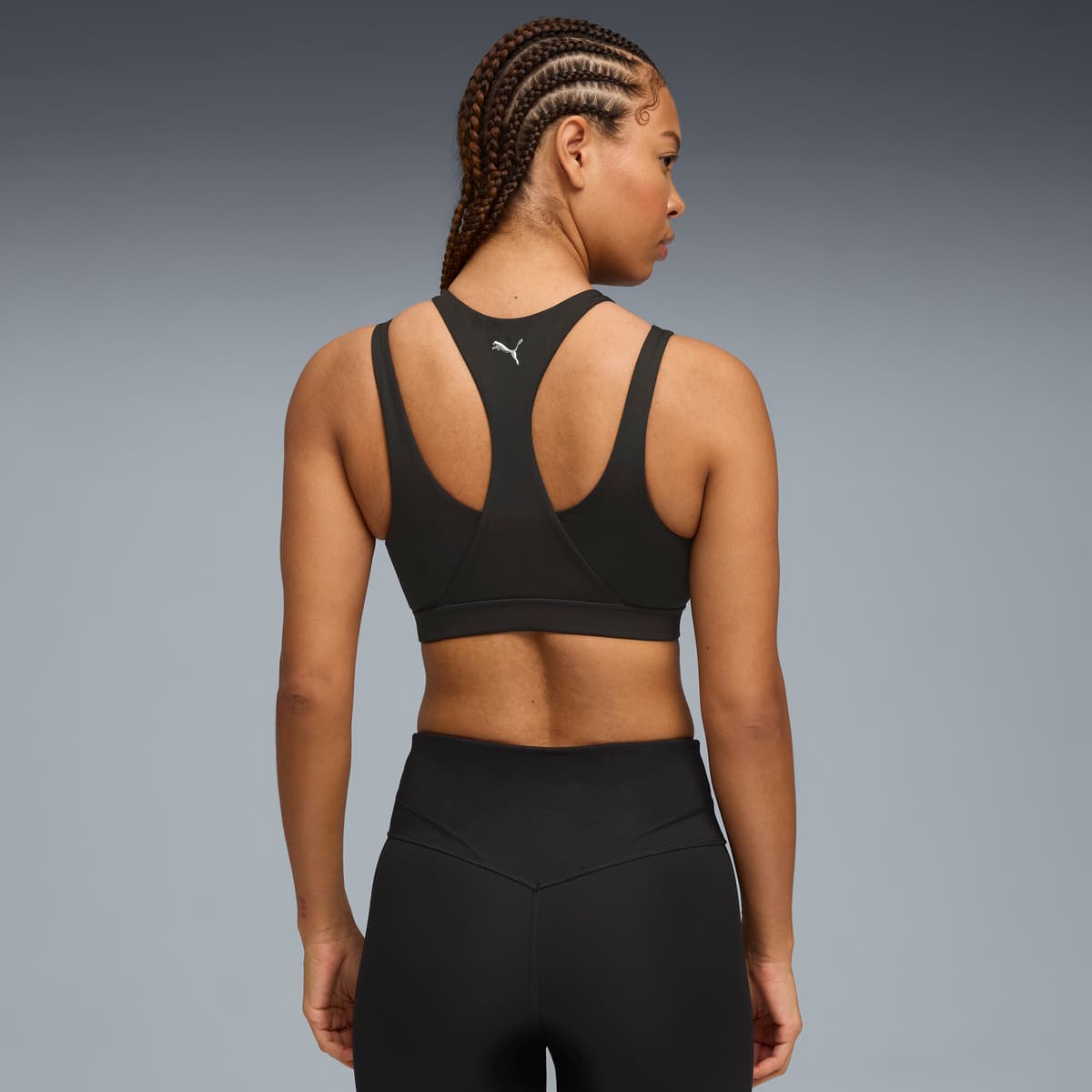 PUMA Groen TERRAINS GRAPHIC BH - MID voor Dames, Zwart, Maat XXS thumbnail 5