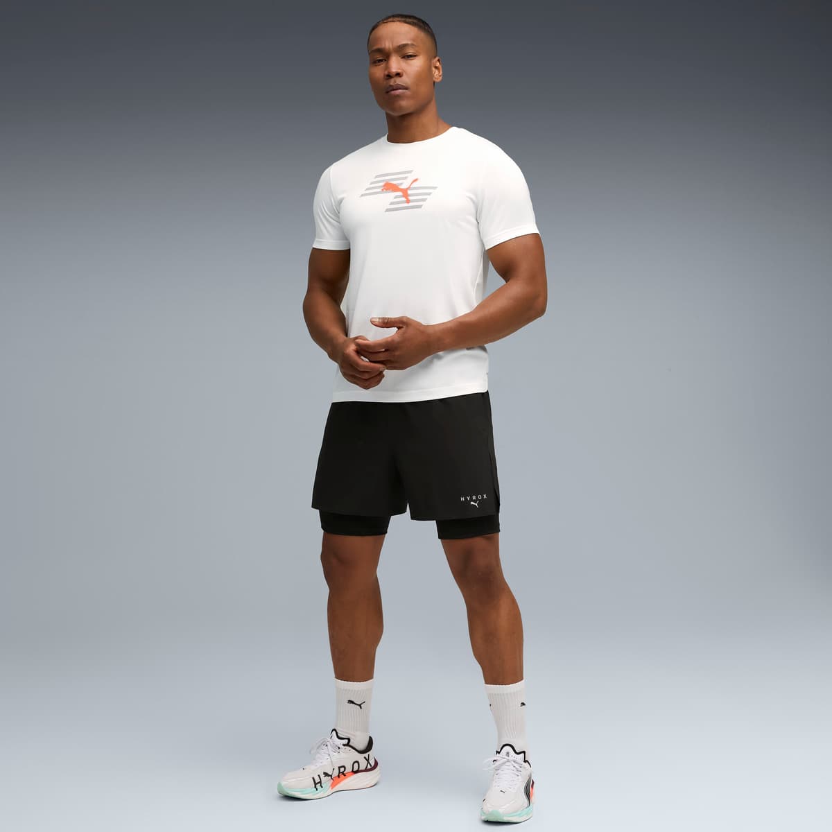 PUMA x HYROX T-shirt met print voor Heren, Wit, Maat M thumbnail 4