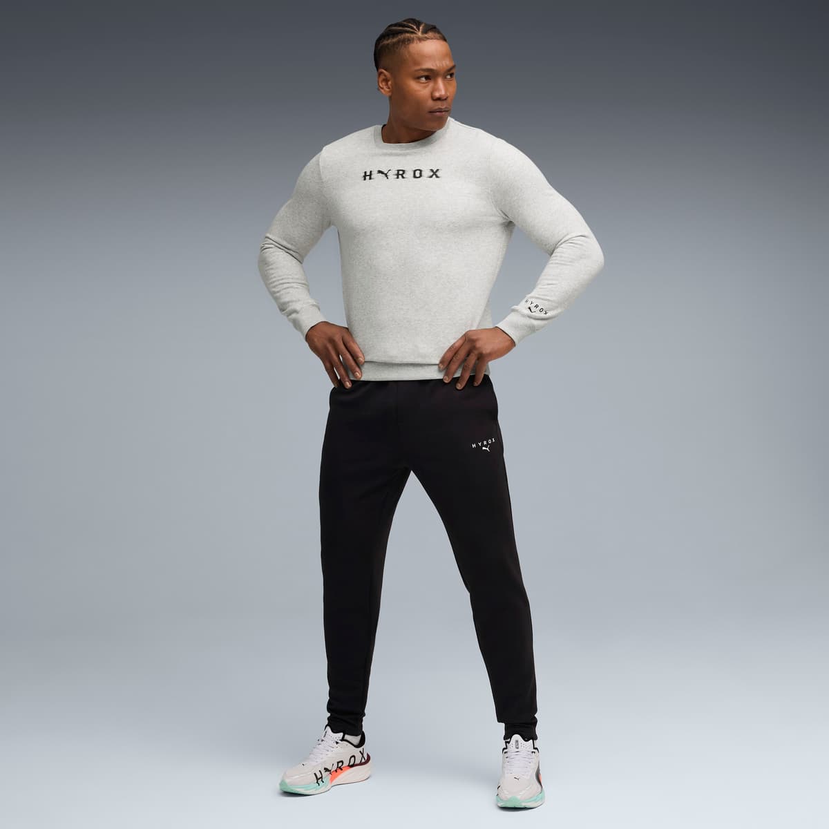 PUMA x HYROX Heavyweight top met ronde hals voor Heren, Grijs, Maat S thumbnail 4