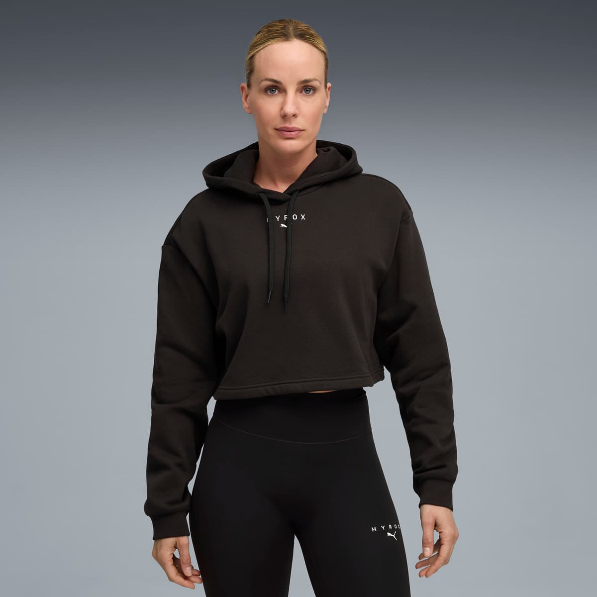 PUMA x HYROX hoodie van zware kwaliteit voor Dames, Zwart, Maat M