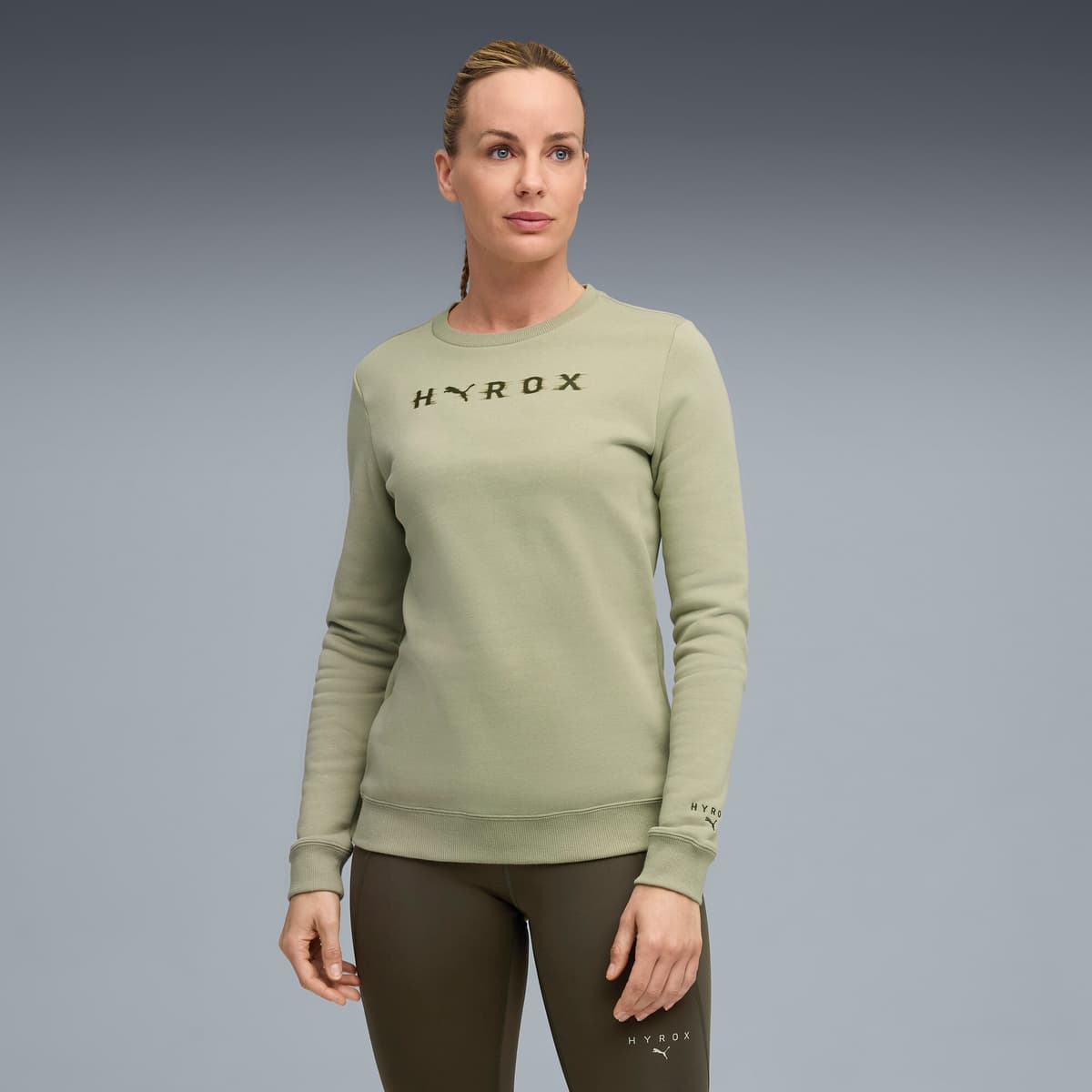 PUMA x HYROX Heavyweight top met ronde hals voor Dames, Maat XXS