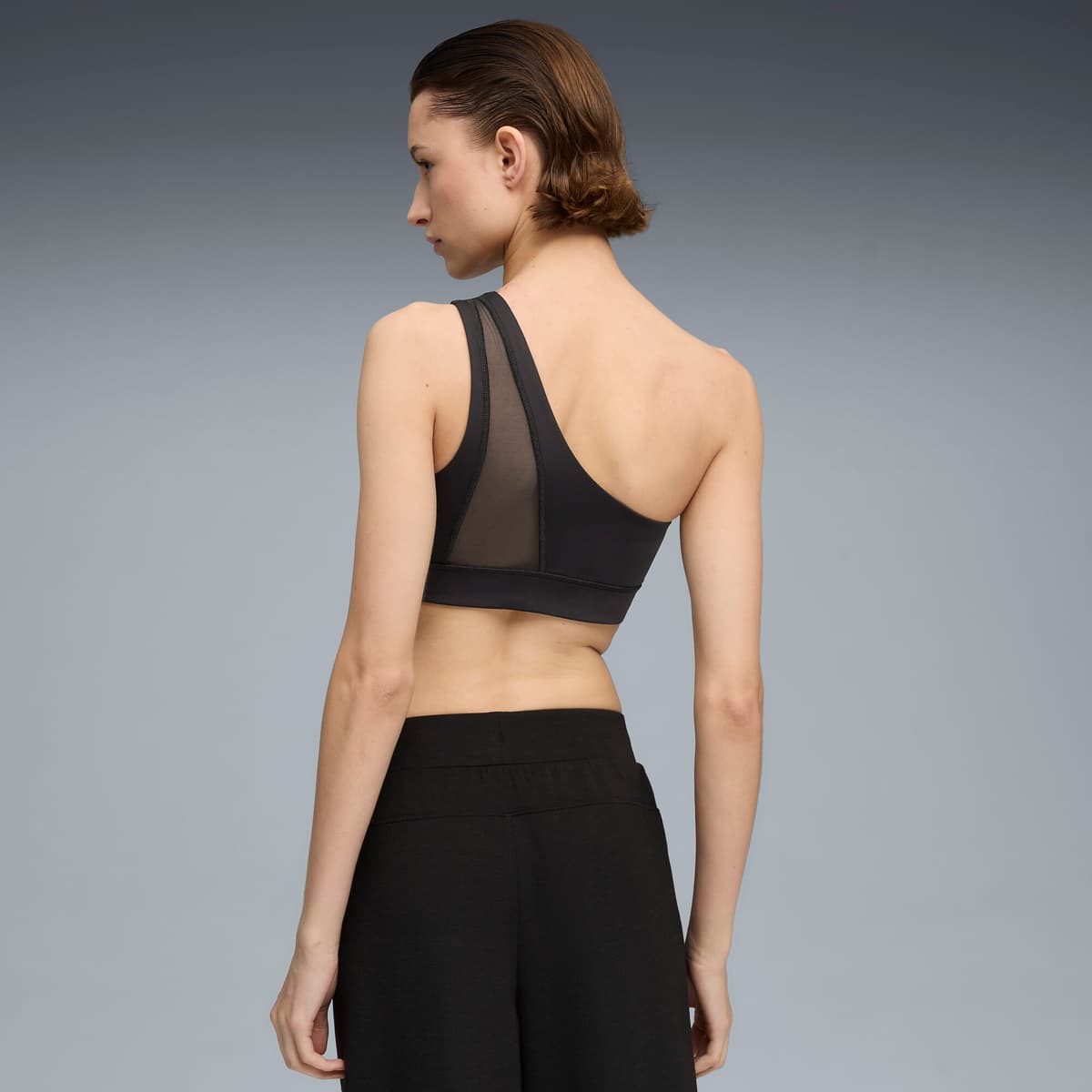 PUMA SHAPE asymmetrische bh voor Dames, Zwart, Maat S thumbnail 5