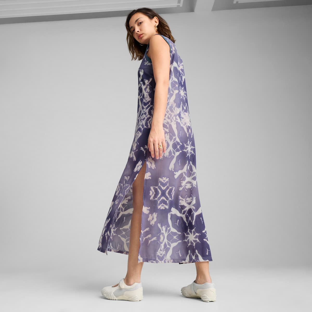 PUMA DARE TO Mesh Column jurk voor Dames, Grijs, Maat XL thumbnail 5