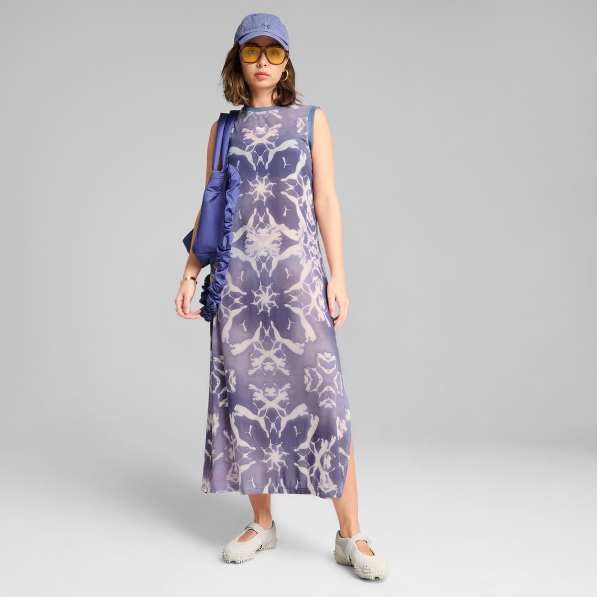 PUMA DARE TO Mesh Column jurk voor Dames, Grijs, Maat XL thumbnail 4