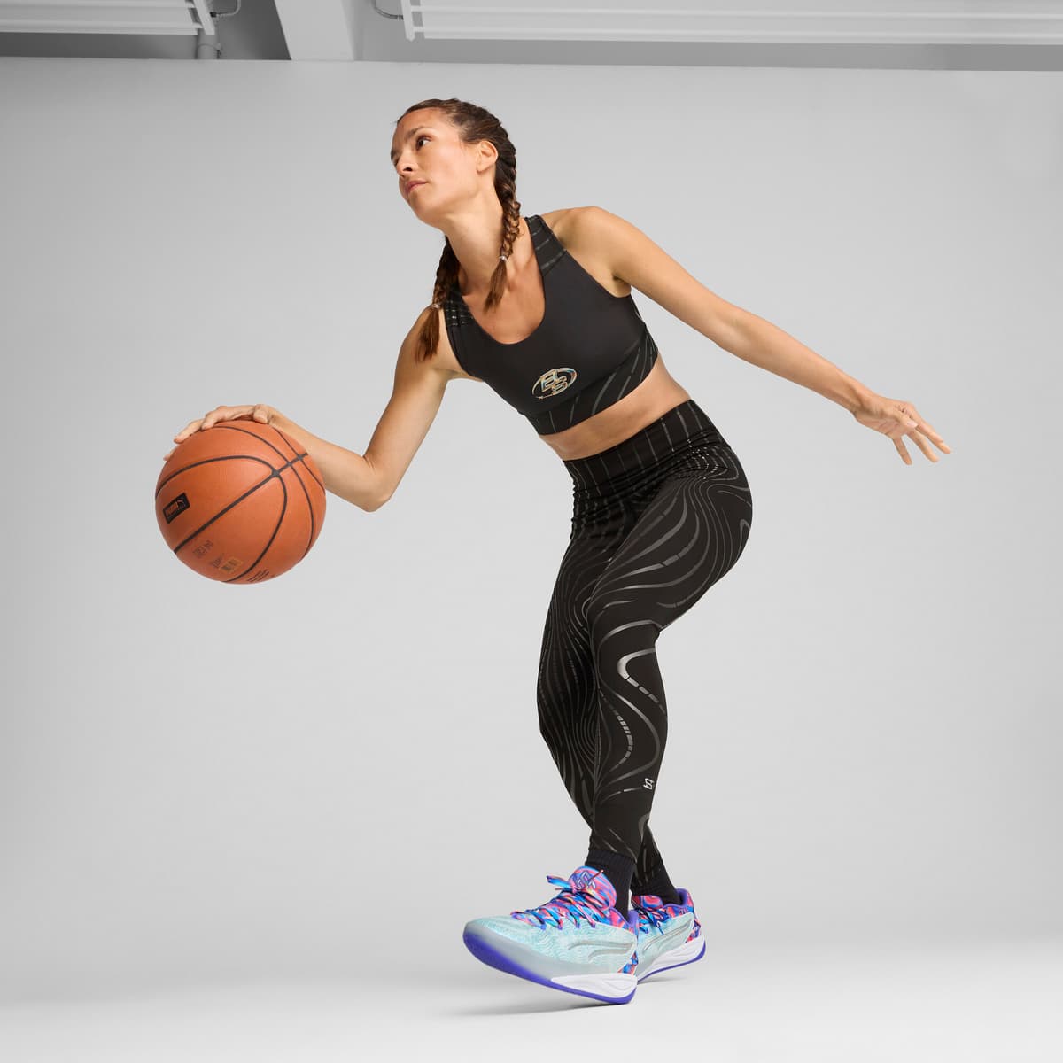 PUMA Stewie 4 Prism basketbalbeha voor Dames, Zwart, Maat XS thumbnail 4