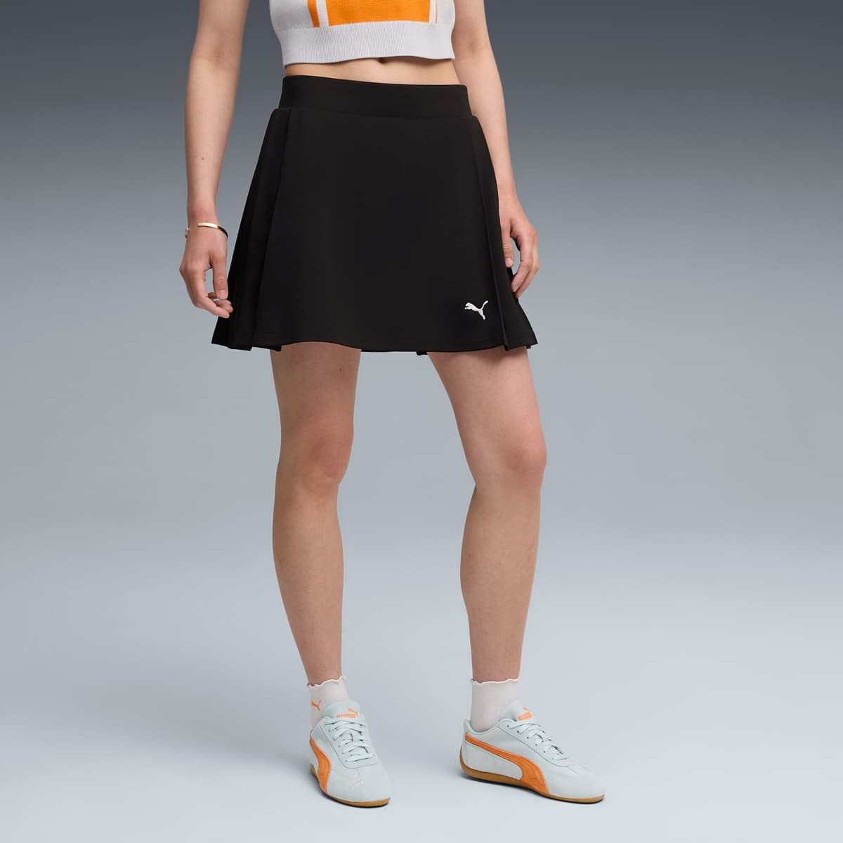 PUMA Wardrobe Essentials plooirok voor Dames, Zwart, Maat M