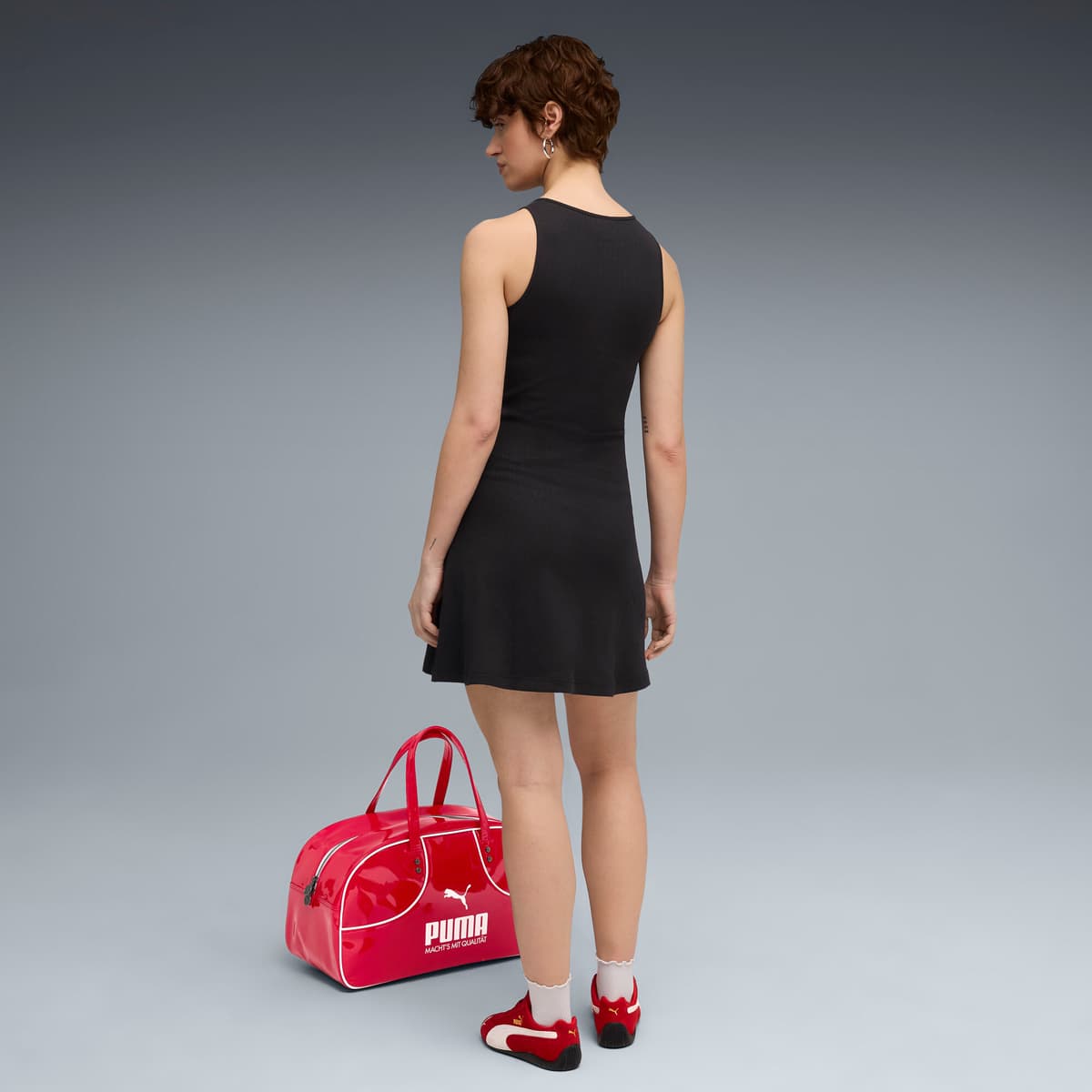 PUMA Wardrobe Essentials geribde jurk voor Dames, Zwart, Maat XS thumbnail 5