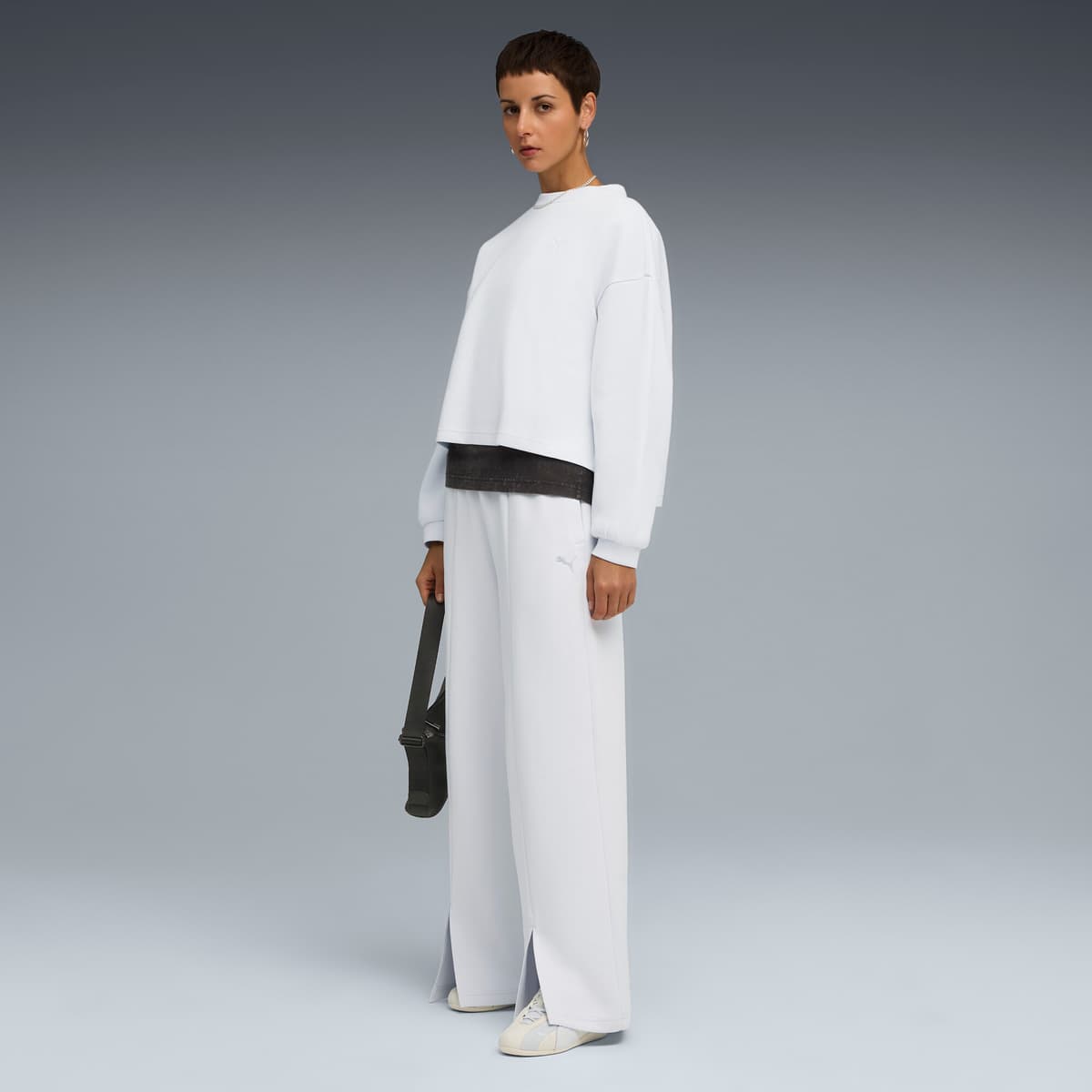 PUMA Wardrobe Essentials relaxte broek voor Dames, Zilver, Maat XL thumbnail 4