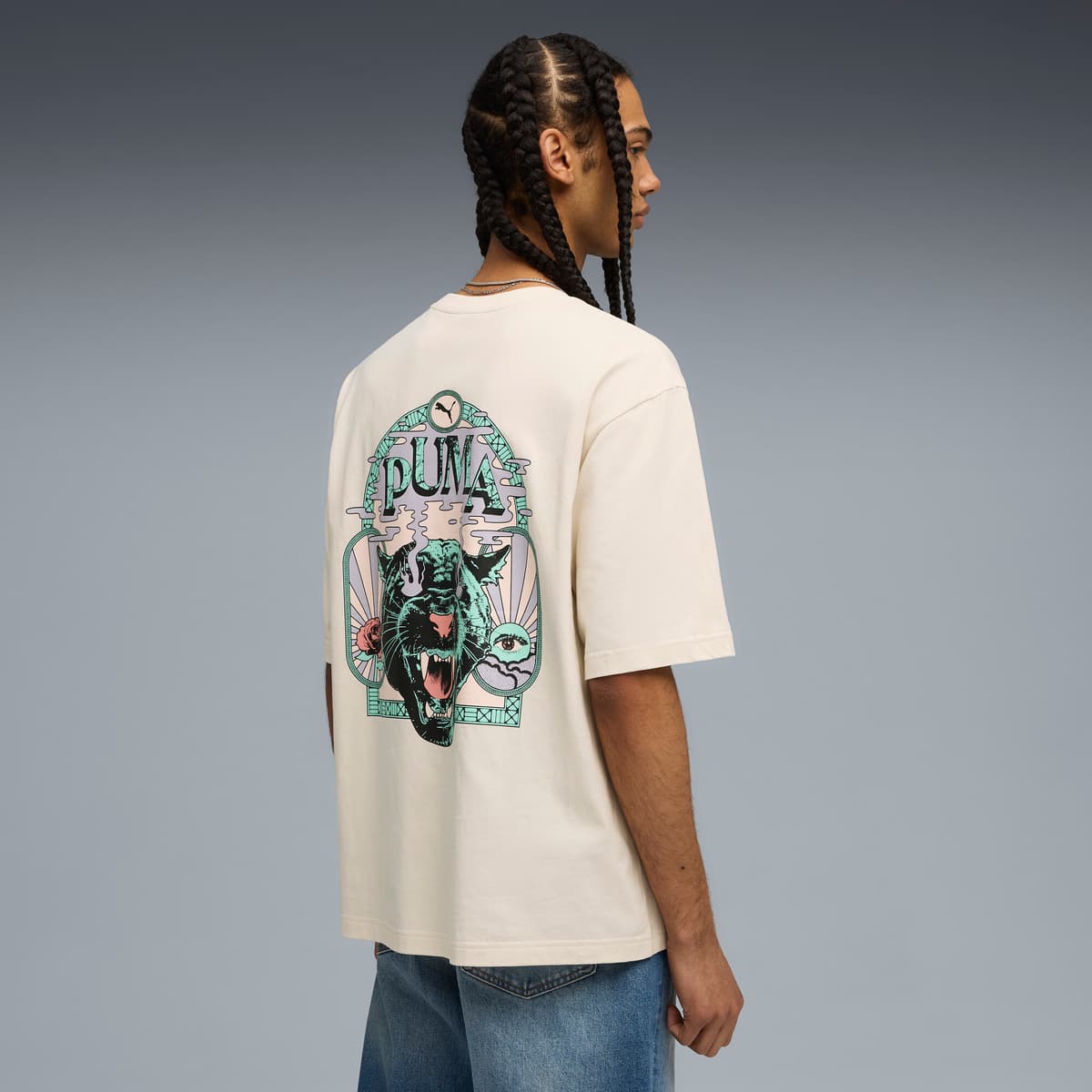 Graphic PUMA Fest boxy T-shirt voor Heren, Maat XS thumbnail 5