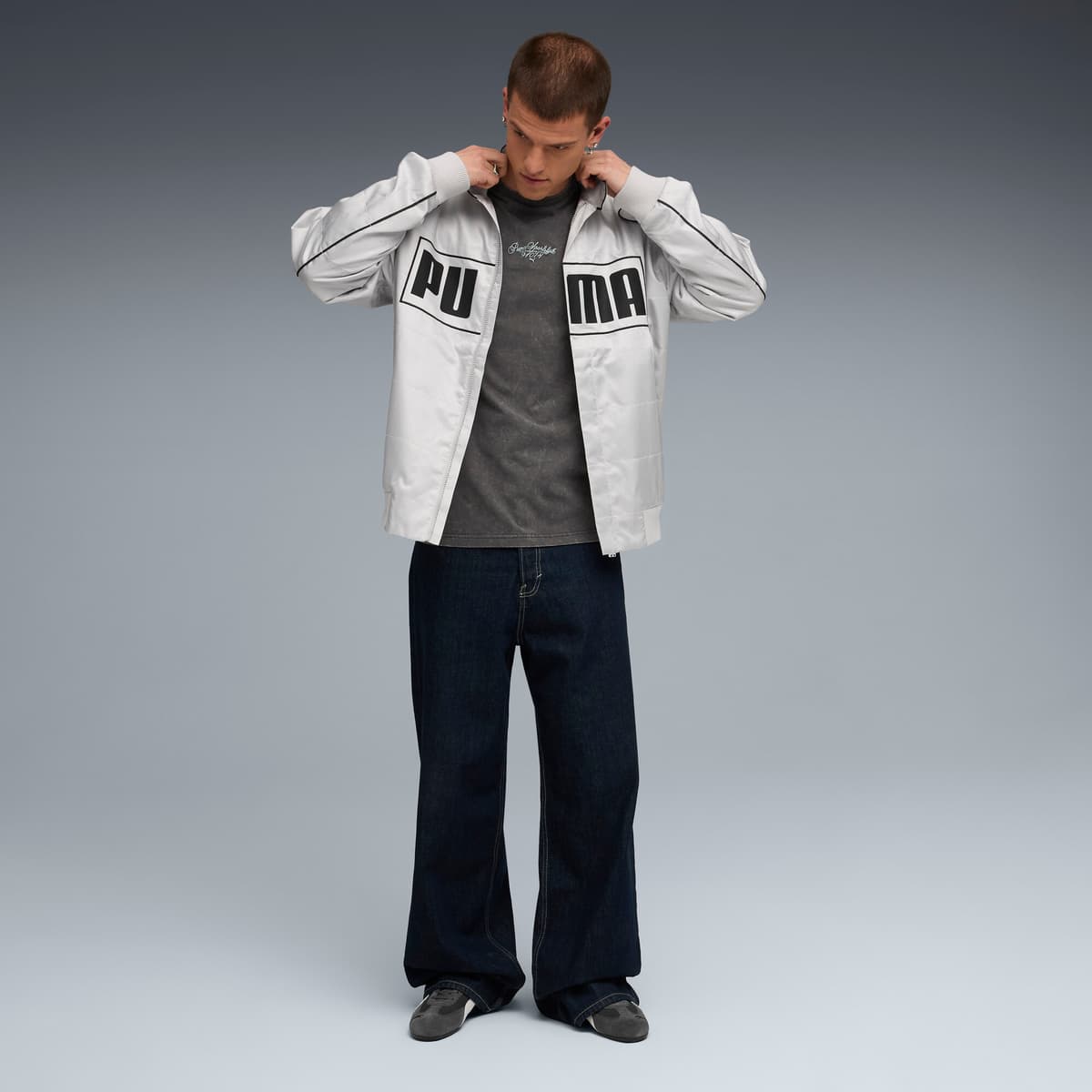 PUMA Graphic Font Play relaxed verwassen T-shirt voor Heren, Grijs, Maat M thumbnail 4