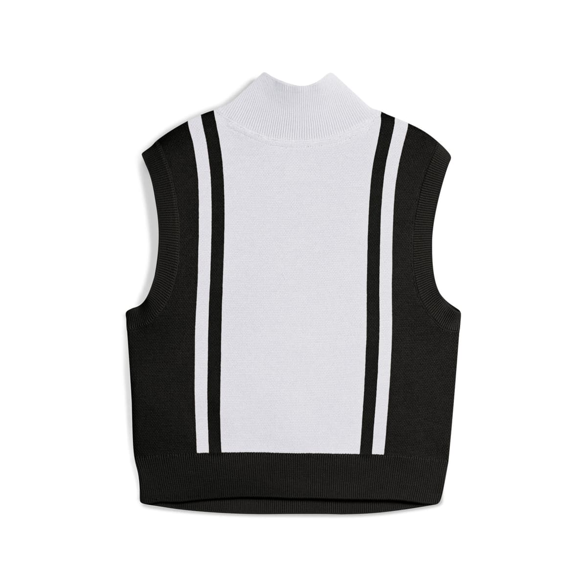 FUTURE.PUMA.ARCHIVE gebreide tanktop met halve rits voor Dames, Zwart/Wit, Maat M thumbnail 2