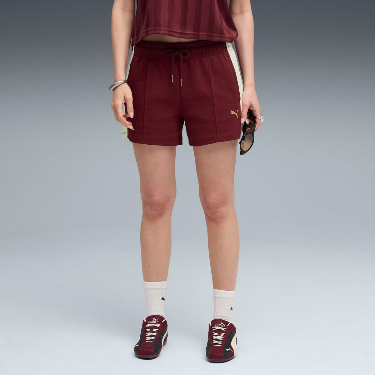 PUMA T7 Pintuck 4"short voor Dames, Maat XS