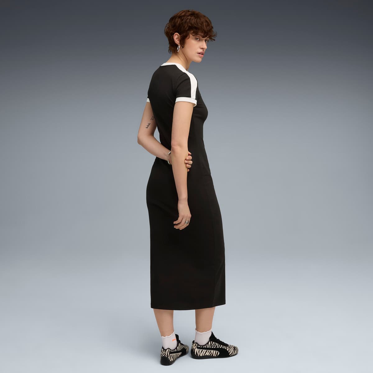 PUMA Wardrobe Essentials jurk met slanke pasvorm voor Dames, Zwart, Maat L thumbnail 5