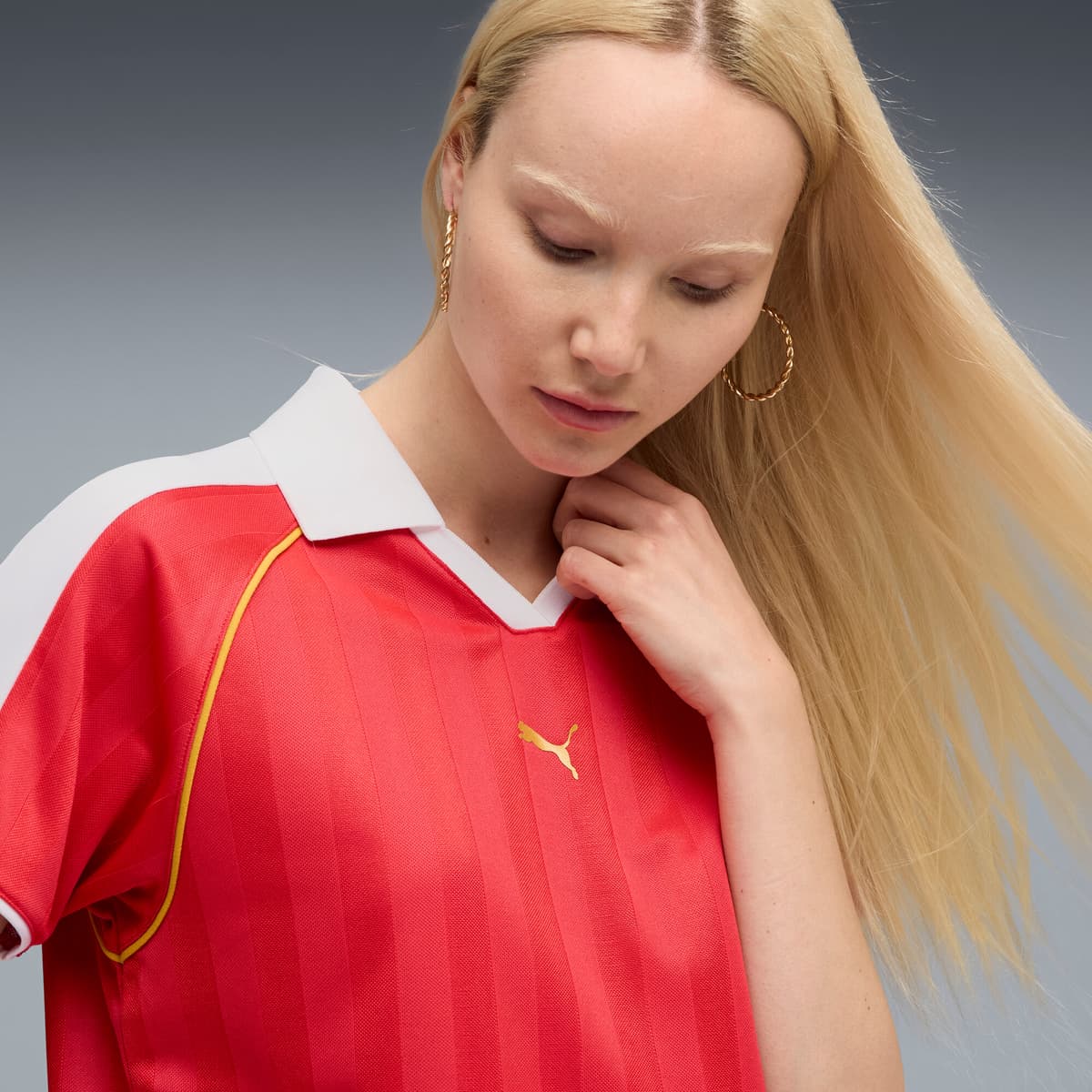 PUMA T7 Relaxed voetbalshirt voor Dames, Rood, Maat L thumbnail 7