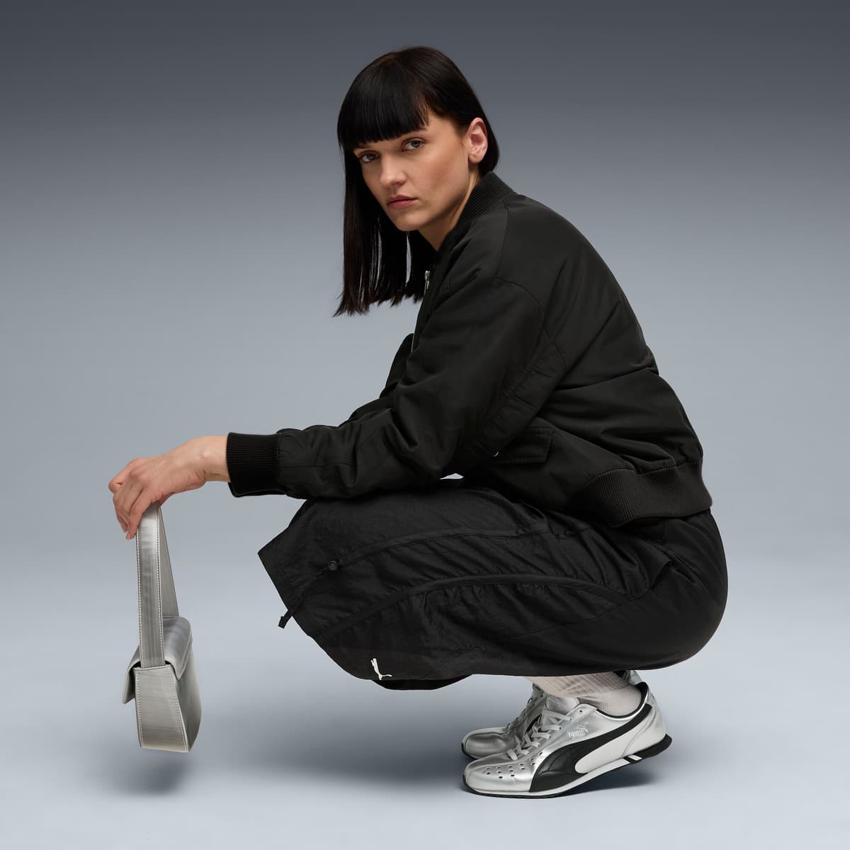 PUMA T7 Satin bomberjack voor Dames, Zwart, Maat XXS thumbnail 6