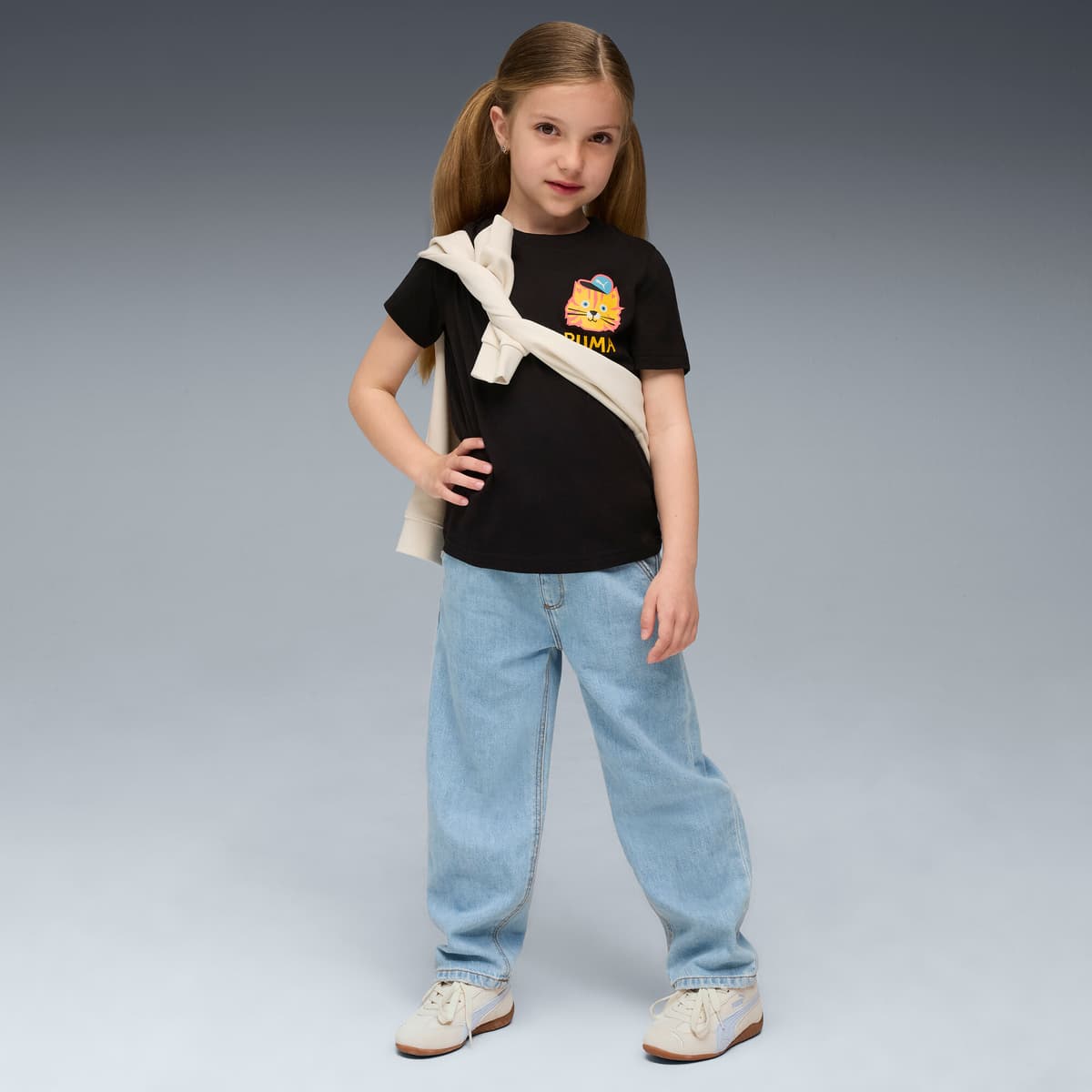 PUMA Moody Cat Graphic T-shirt I, Zwart, Maat 2-3Y thumbnail 5