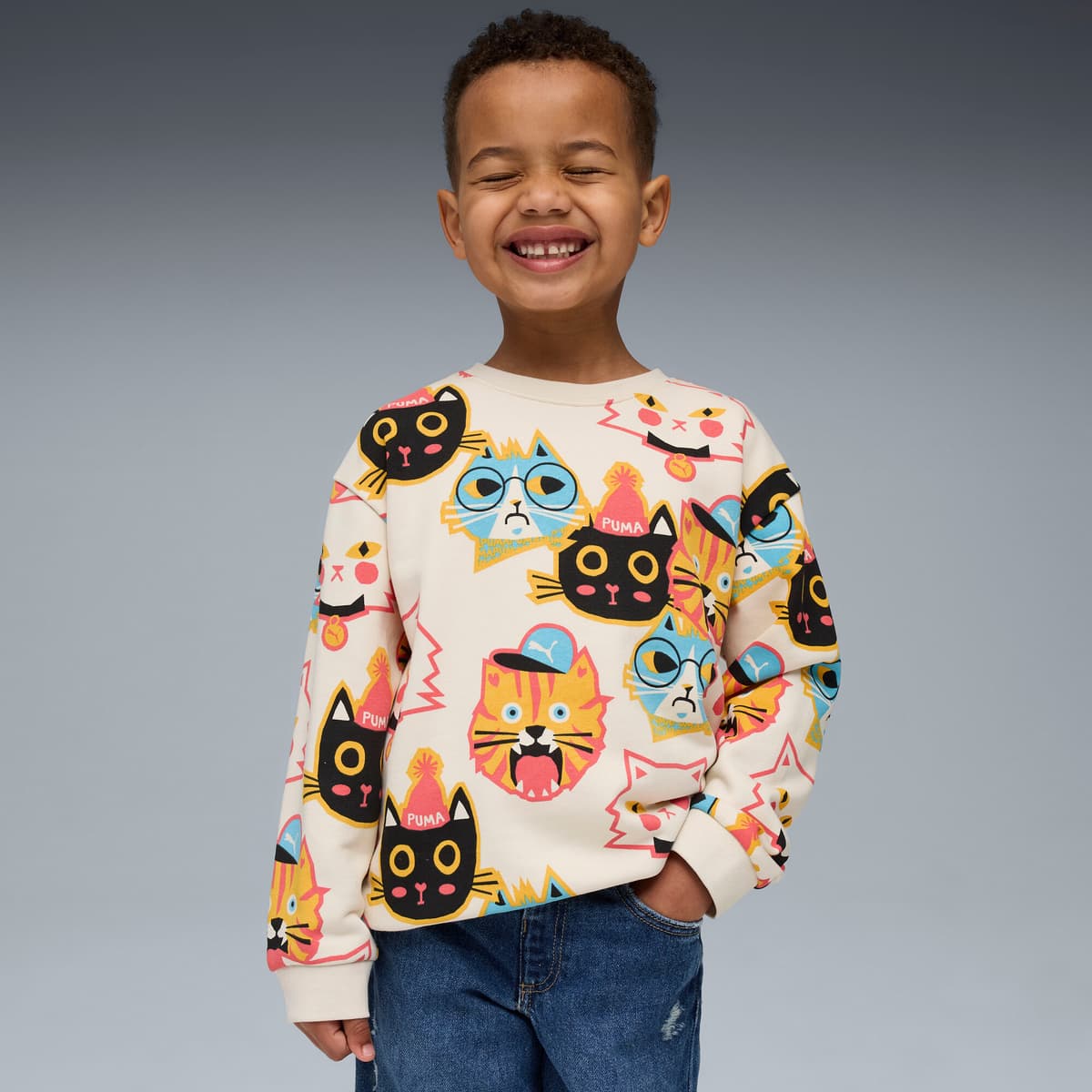 PUMA Moody Cat Crew, Maat 3-4Y