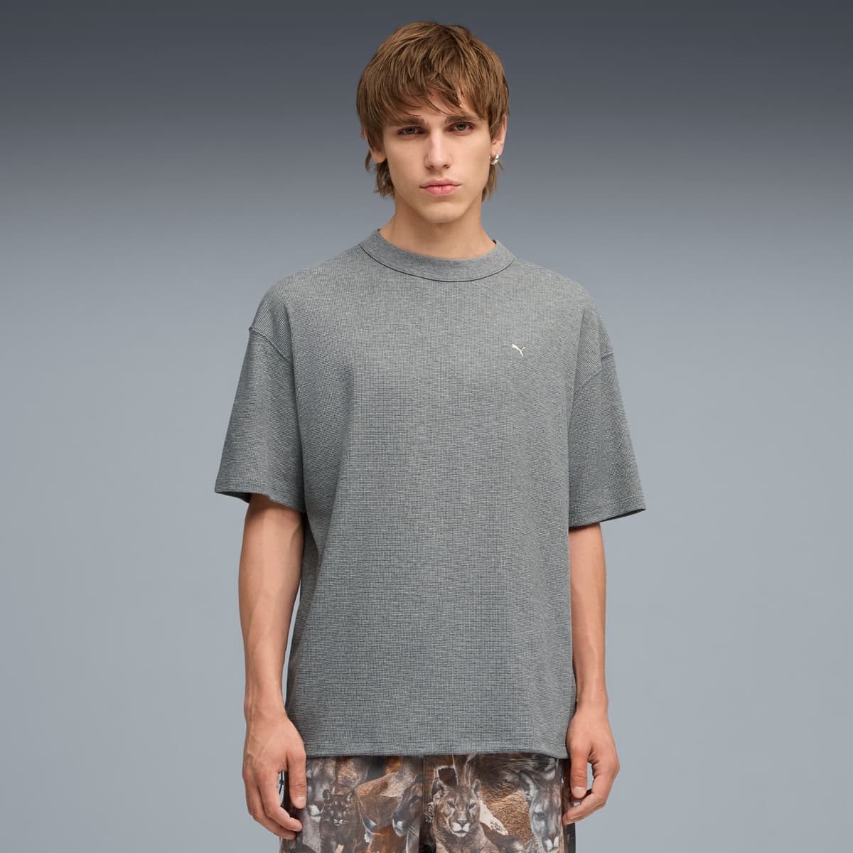 PUMA MMQ Waffle T-shirt voor Heren, Grijs, Maat XL