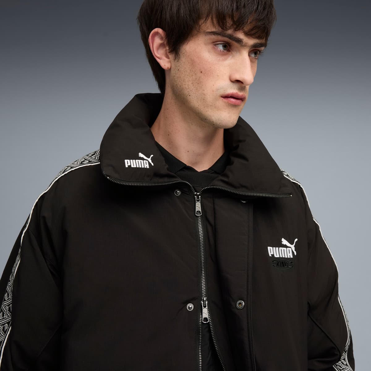 PUMA KING Oversized pufferjack voor Heren, Zwart, Maat S thumbnail 7