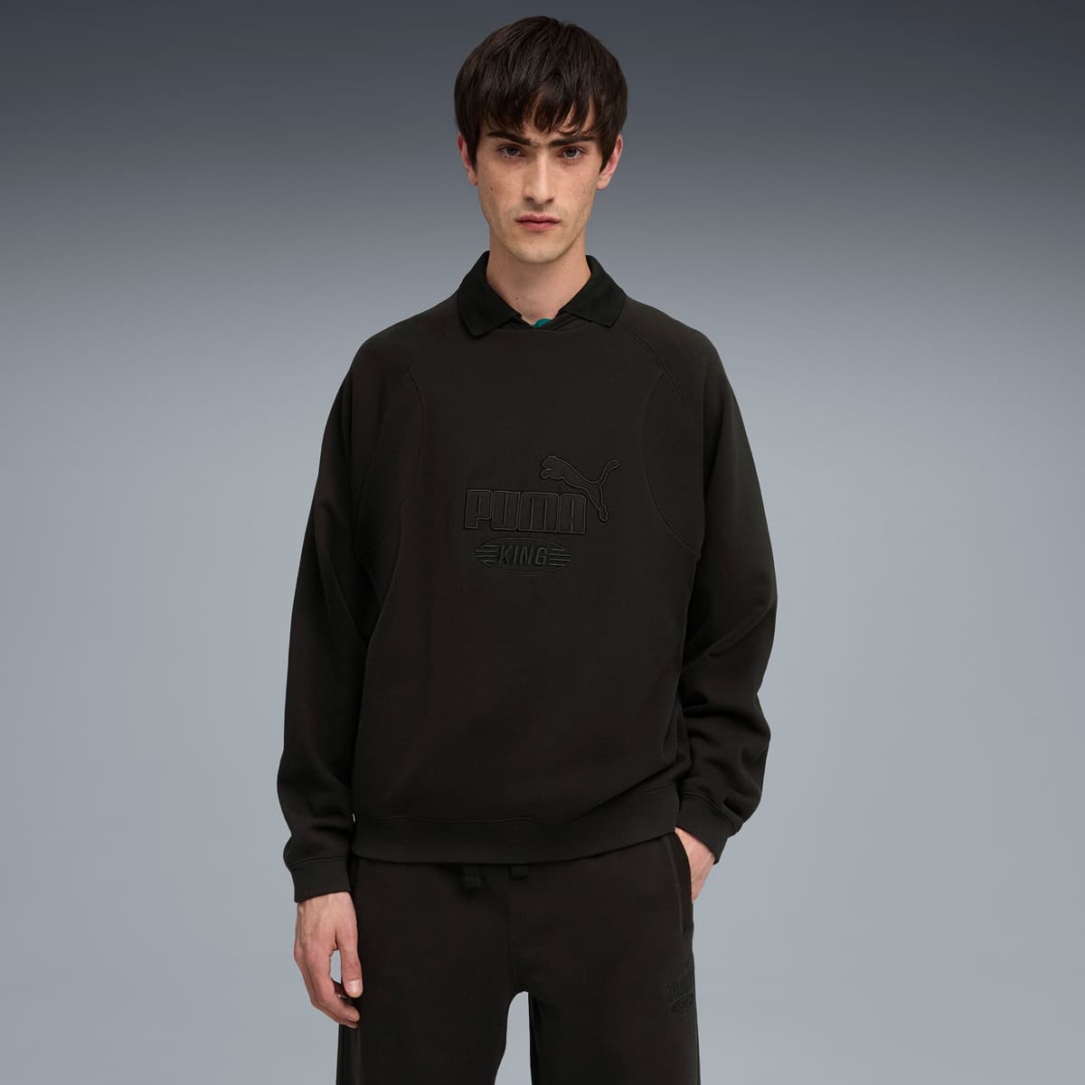 PUMA King sweatshirt met ronde hals voor Heren, Zwart, Maat S