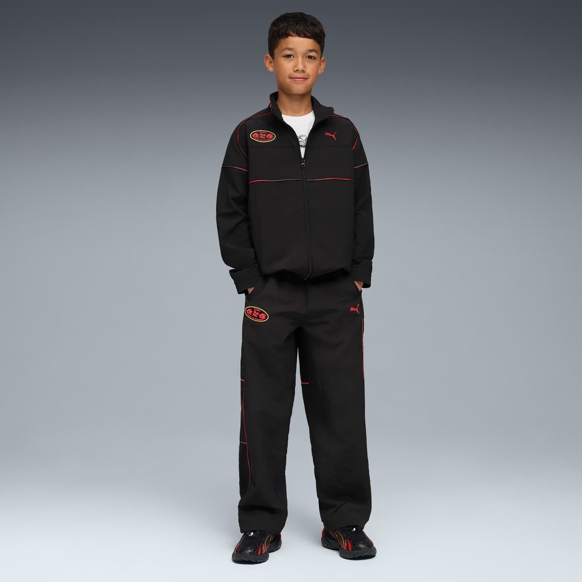 PUMA x SONIC THE HEDGEHOG trainingsjack voor Heren, Zwart, Maat 13-14Y thumbnail 4