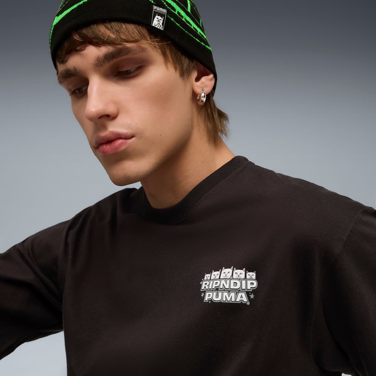 PUMA x RIPNDIP Boxy T-shirt uniseks voor Heren, Zwart, Maat L thumbnail 7