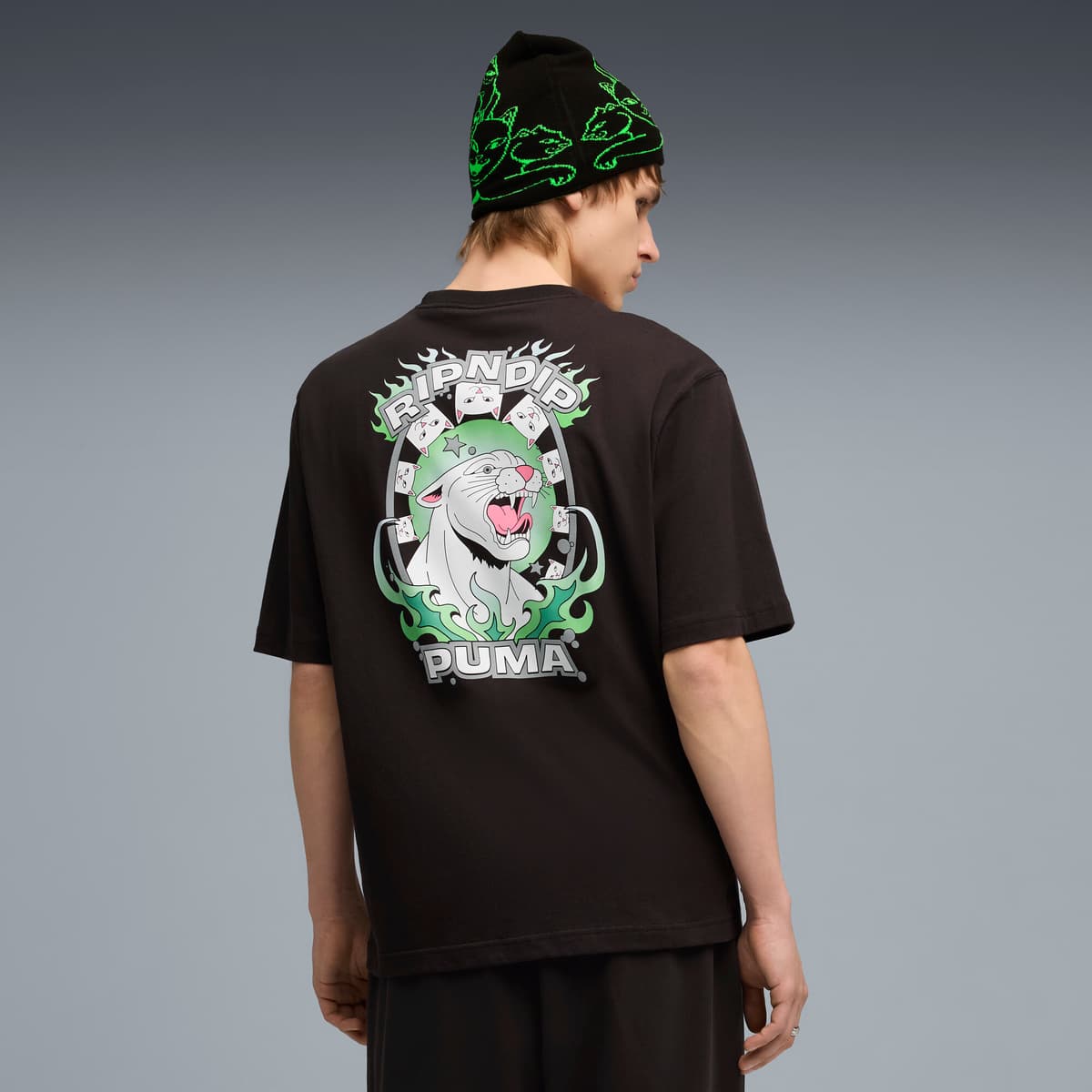 PUMA x RIPNDIP Boxy T-shirt uniseks voor Heren, Zwart, Maat L thumbnail 5