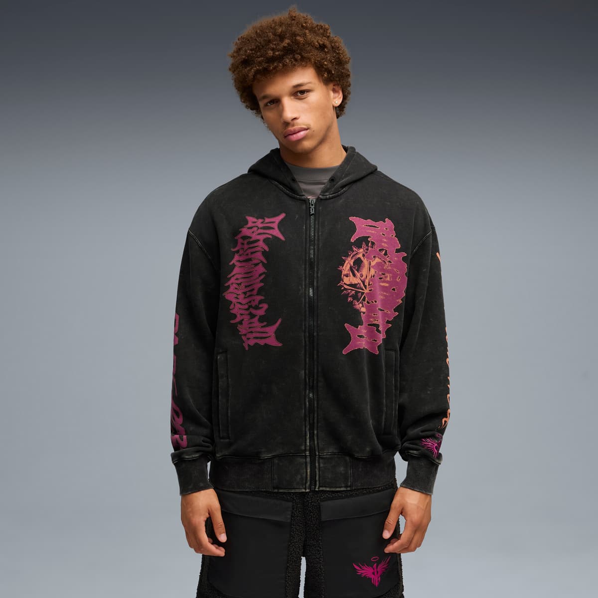 PUMA LaMelo Supernova hoodie met volledige rits voor Heren, Zwart, Maat 3XL