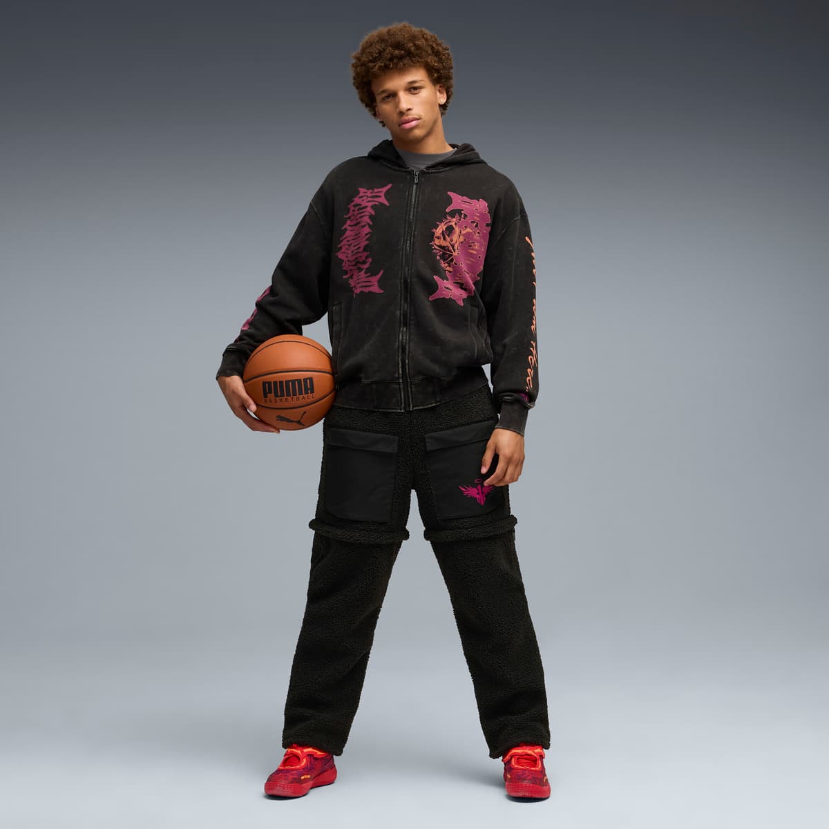 PUMA LaMelo Supernova hoodie met volledige rits voor Heren, Zwart, Maat 3XL thumbnail 6