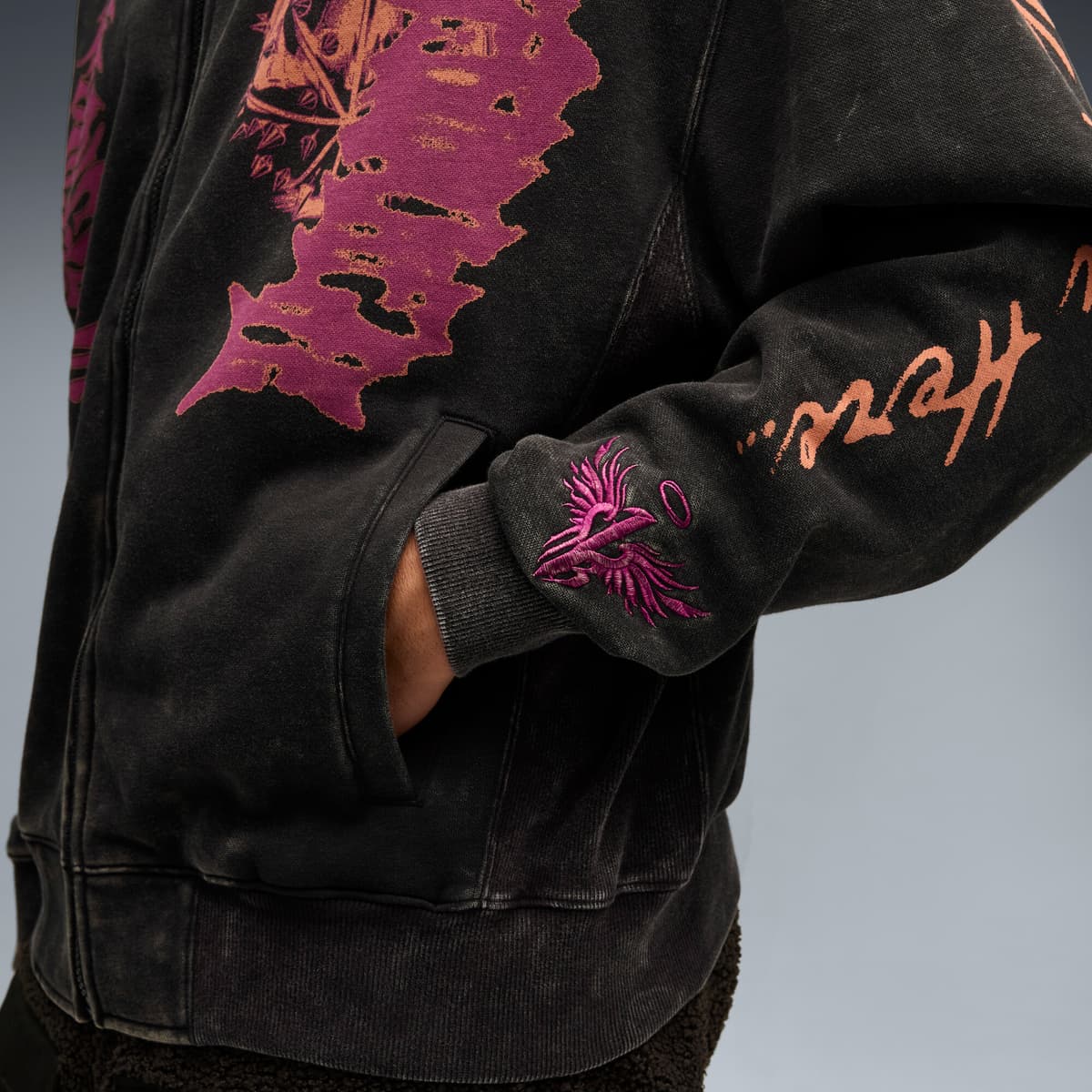 PUMA LaMelo Supernova hoodie met volledige rits voor Heren, Zwart, Maat 3XL thumbnail 4