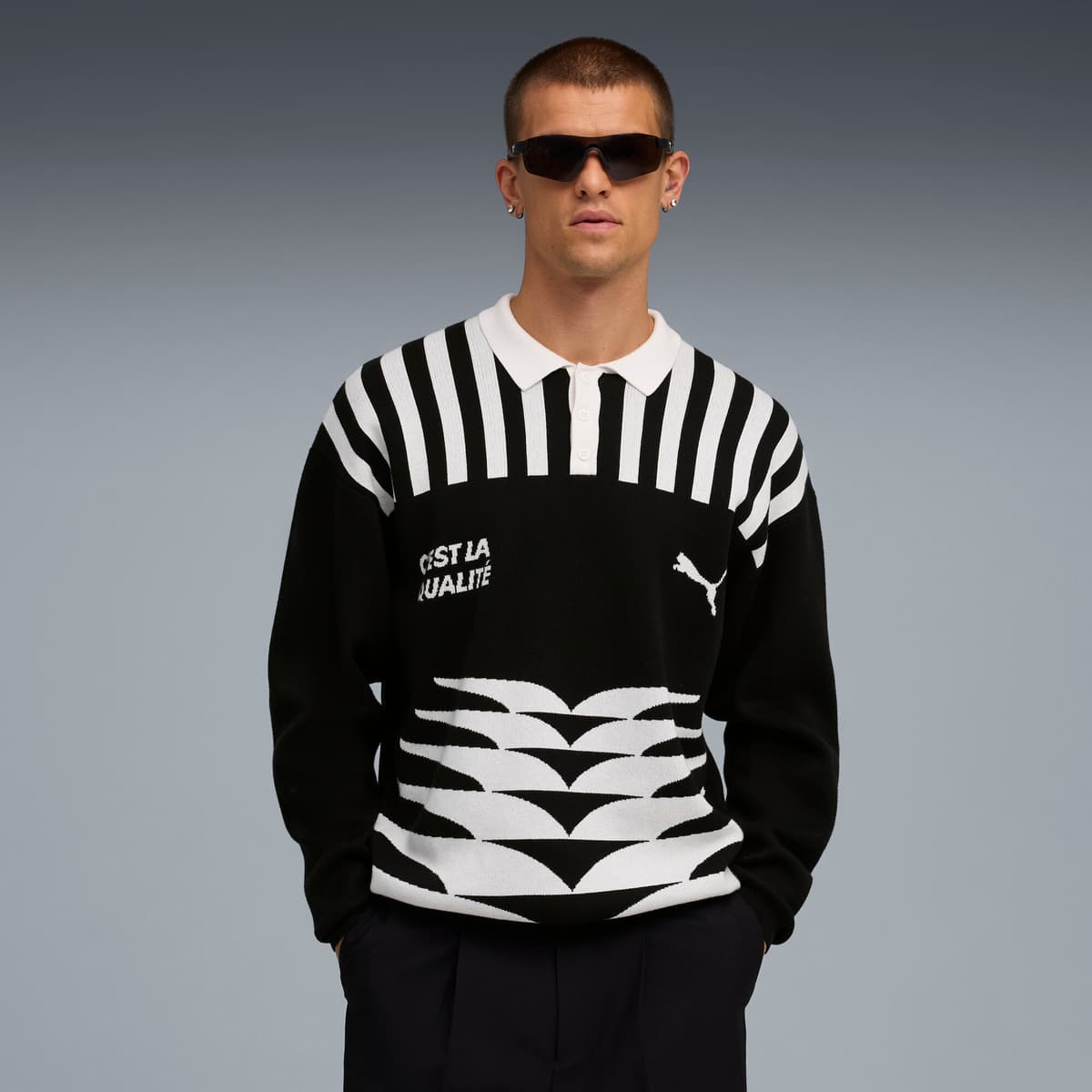 PUMA The NeverWorn VI gebreid shirt voor Heren, Zwart, Maat S