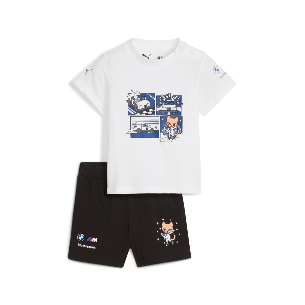 PUMA BMW M Motorsport Essentials set met korte mouwen, Wit, Maat 2-3Y