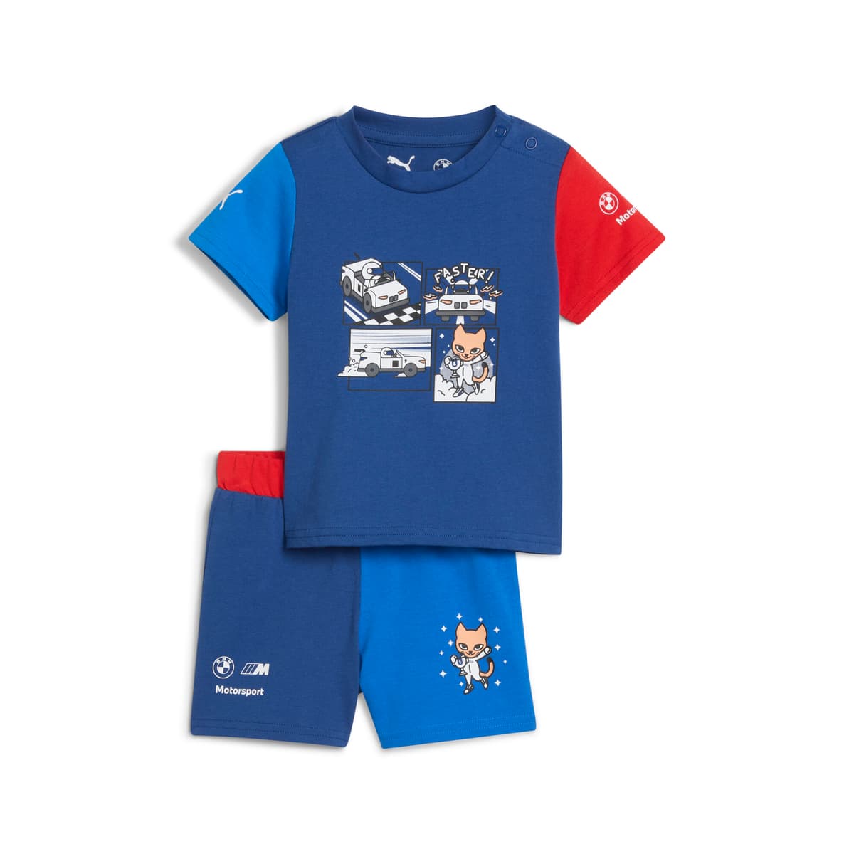 PUMA BMW M Motorsport Essentials set met korte mouwen, Blauw, Maat 2-3Y