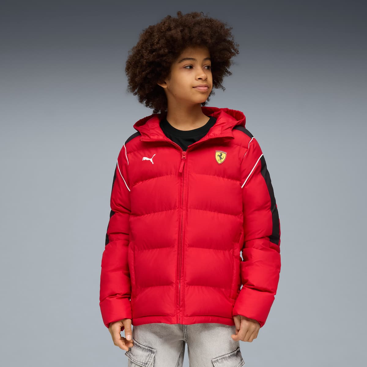 PUMA Scuderia Ferrari Sportswear MT7 pufferjack, Rood, Maat 13-14Y