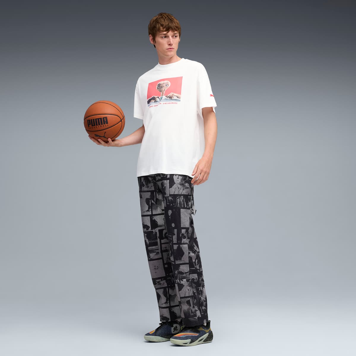 PUMA x E.T. I basketbalshirt voor Heren, Wit, Maat L thumbnail 6