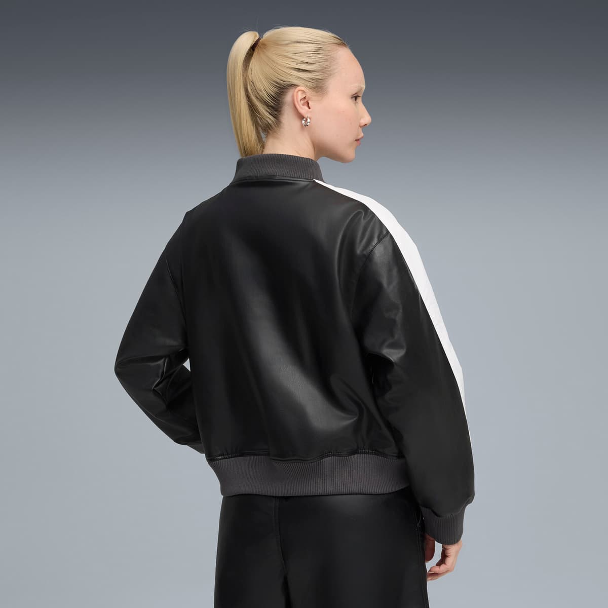 PUMA T7 bomberjack voor Dames, Zwart, Maat XS thumbnail 5