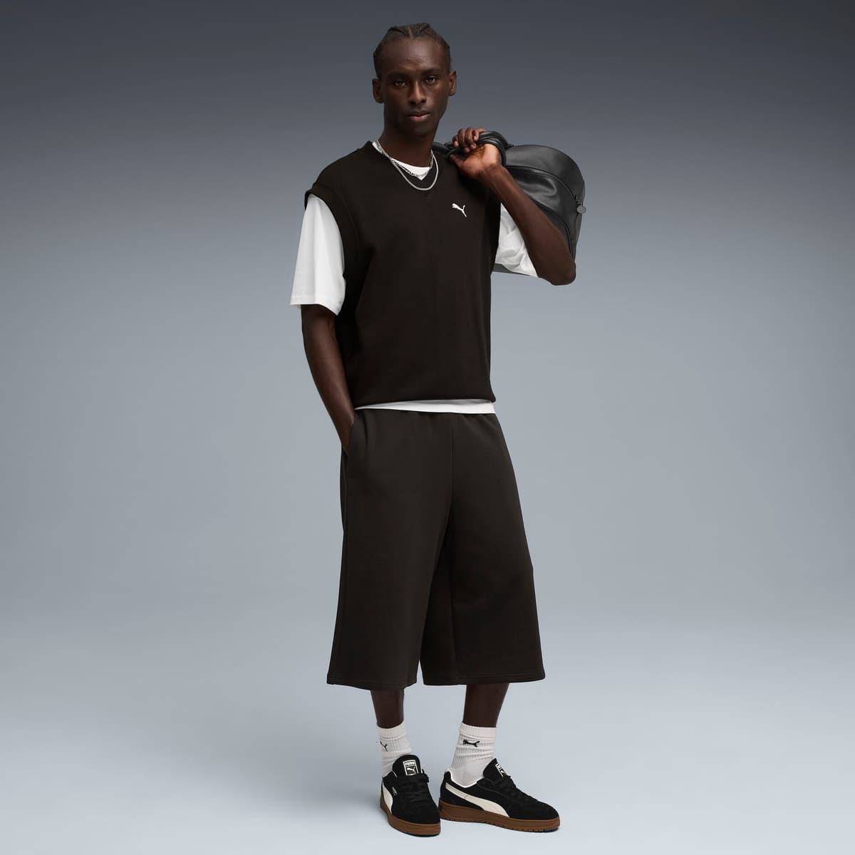 PUMA Wardrobe Essentials relaxte jort voor Heren, Zwart, Maat XS thumbnail 6