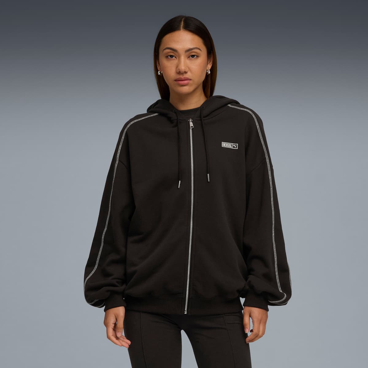 PUMA x ROSÃ T7 hoodie voor Dames, Zwart, Maat L
