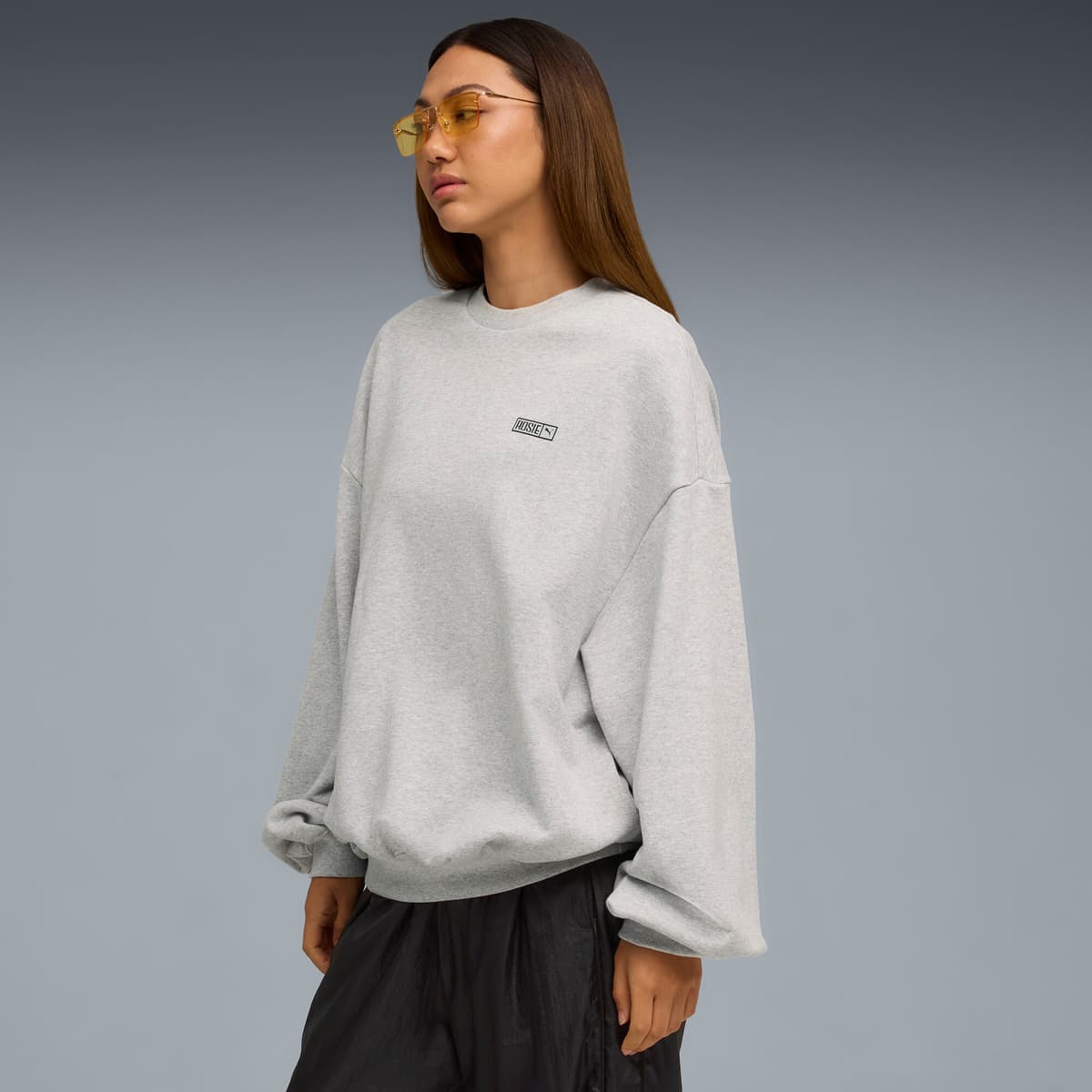 PUMA x ROSÃ oversized top met ronde hals voor Dames, Grijs, Maat S