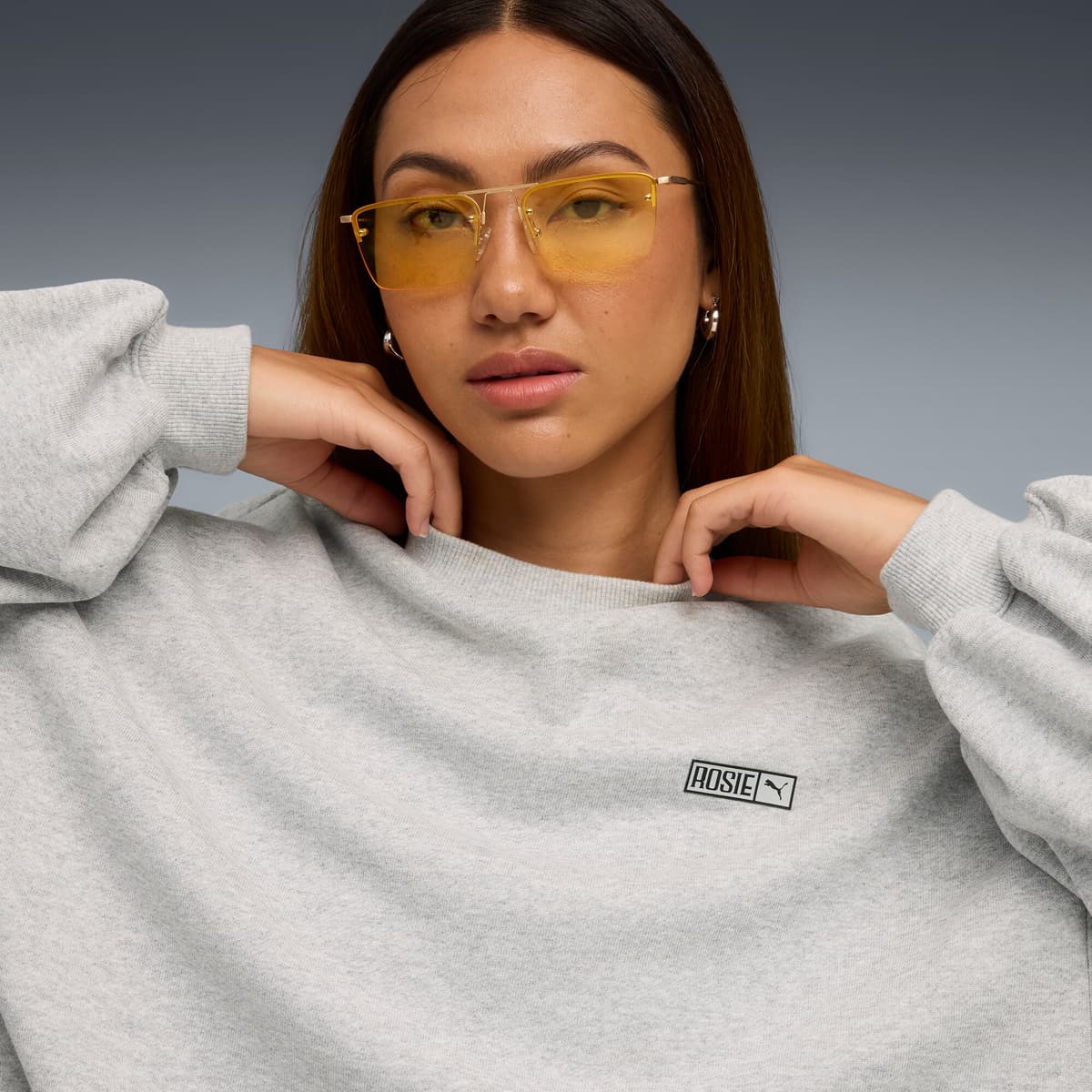 PUMA x ROSÃ oversized top met ronde hals voor Dames, Grijs, Maat S thumbnail 7