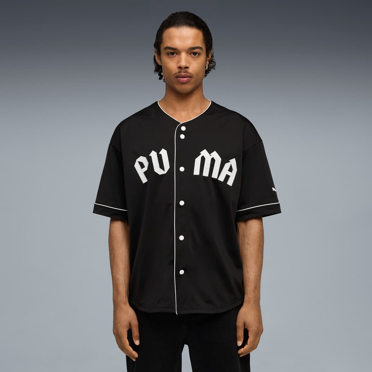 PUMA Oversized basebalshirt voor Heren, Zwart, Maat M