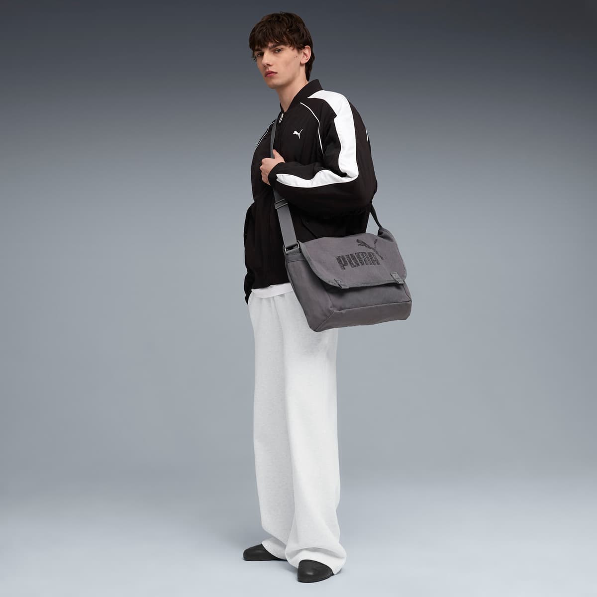 PUMA T7 uniseks bomberjack, Zwart, Maat L thumbnail 6