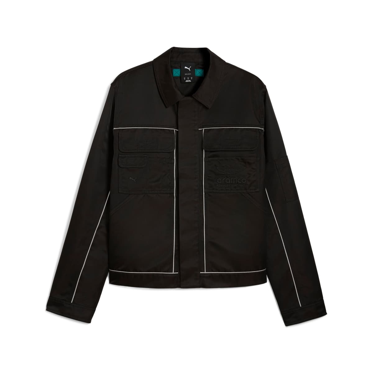 PUMA x ASTON MARTIN ARAMCO F1Â® TEAM jack met volledige rits voor Heren, Zwart, Maat M thumbnail 3