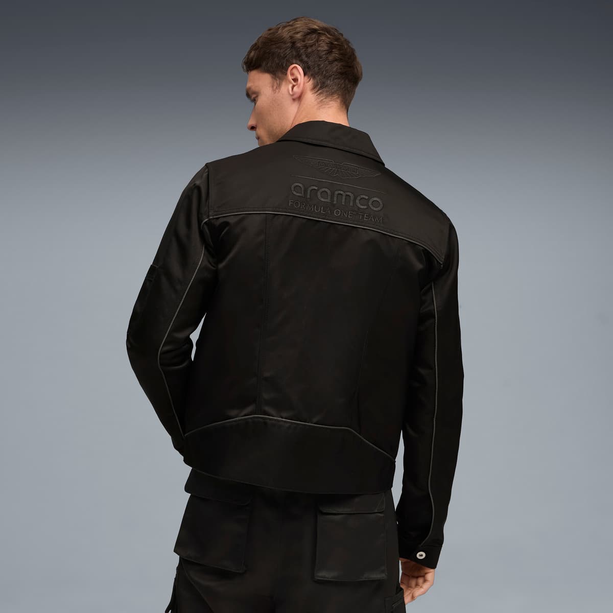 PUMA x ASTON MARTIN ARAMCO F1Â® TEAM jack met volledige rits voor Heren, Zwart, Maat M thumbnail 5