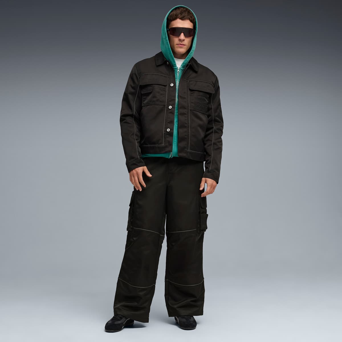 PUMA x ASTON MARTIN ARAMCO F1Â® TEAM jack met volledige rits voor Heren, Zwart, Maat M thumbnail 4