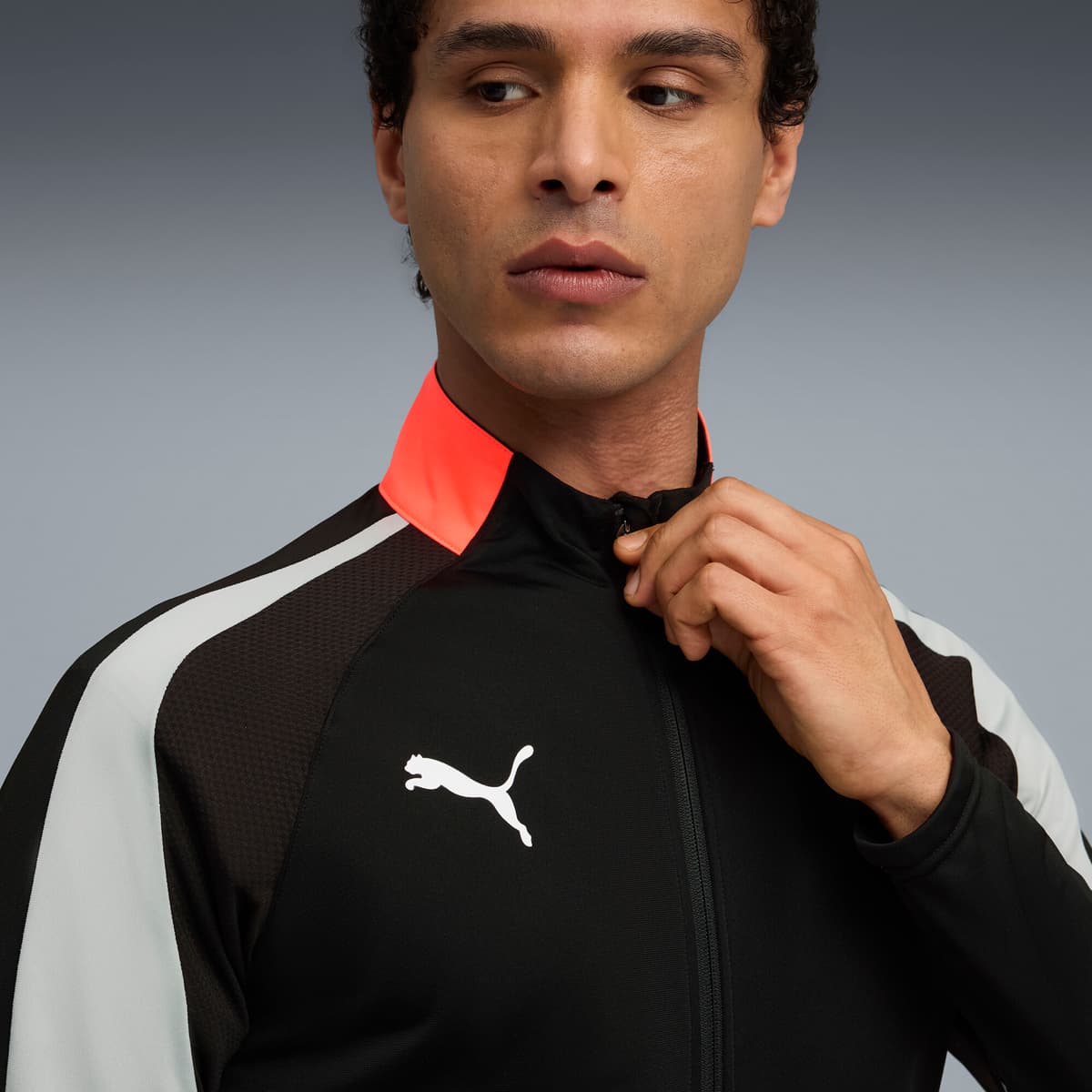 PUMA individualLIGA trainingspak voor Heren, Zwart/Grijs/Wit, Maat XL thumbnail 7