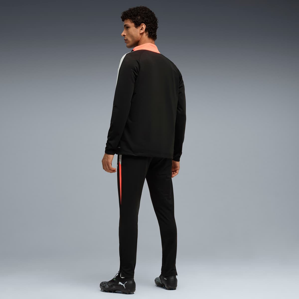 PUMA individualLIGA trainingspak voor Heren, Zwart/Grijs/Wit, Maat XL thumbnail 5