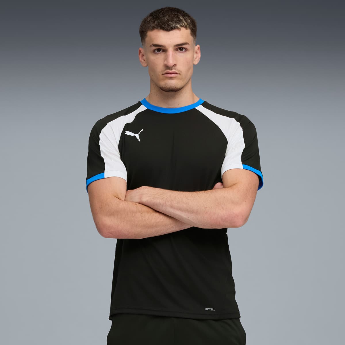 PUMA individualLIGA jersey voor Heren, Blauw/Zwart/Wit, Maat XS thumbnail 6