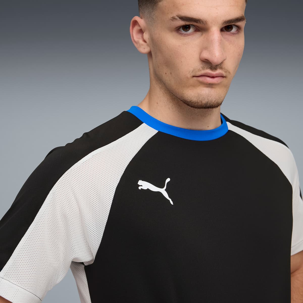 PUMA individualLIGA jersey voor Heren, Blauw/Zwart/Wit, Maat XS thumbnail 5