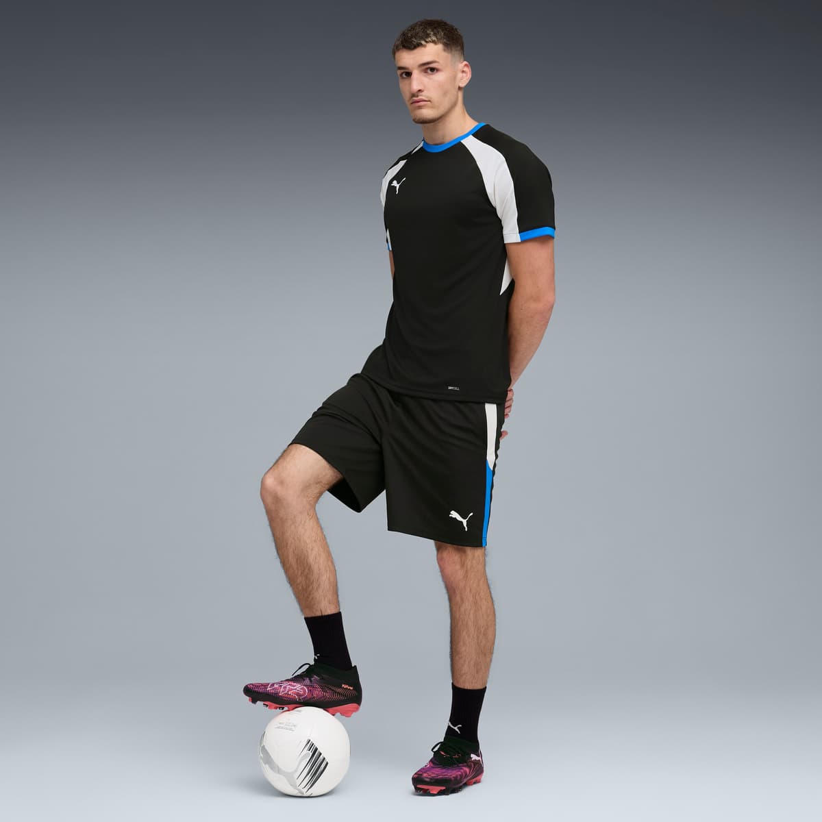 PUMA individualLIGA jersey voor Heren, Blauw/Zwart/Wit, Maat XS thumbnail 4